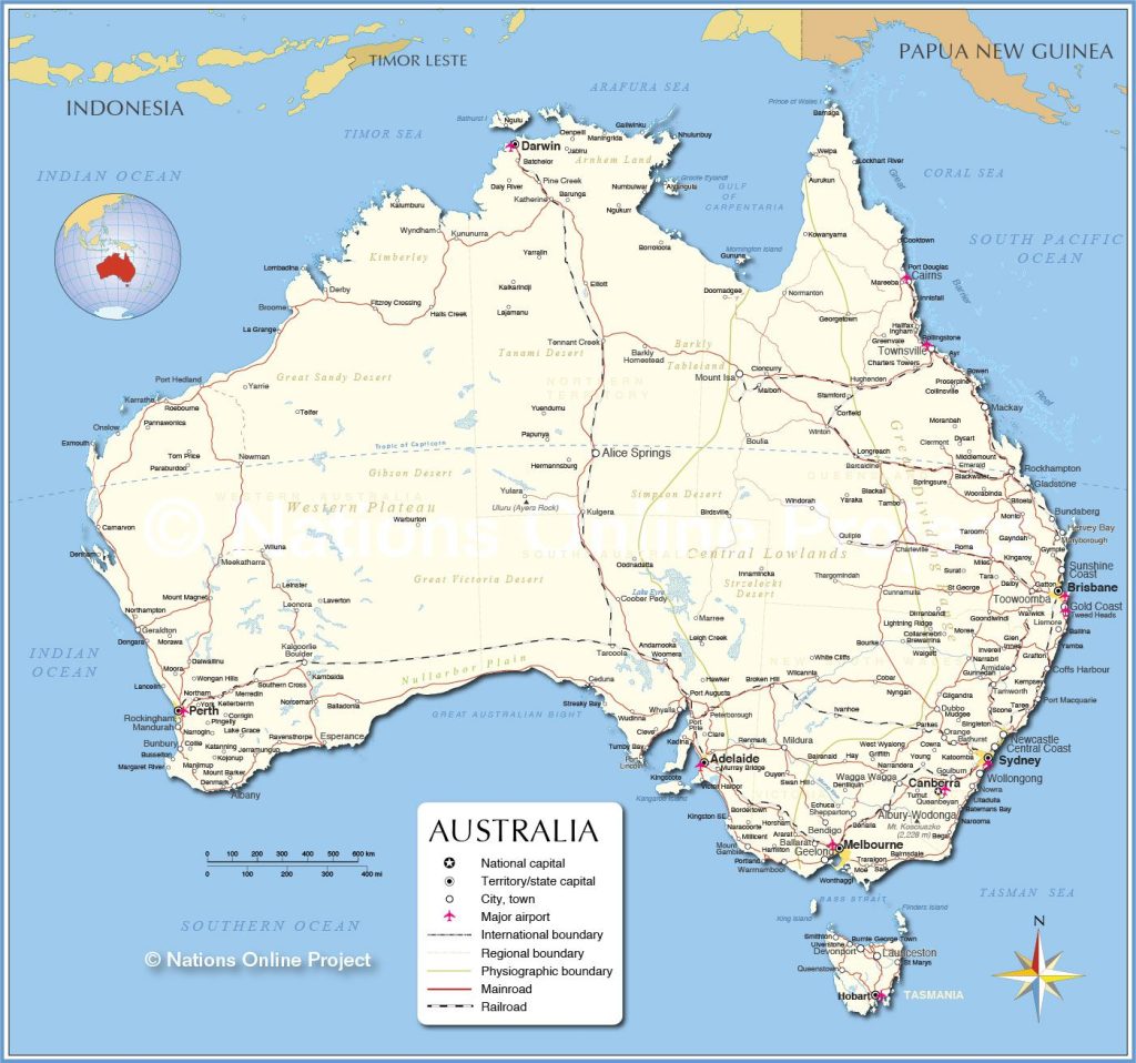 carte de l'Australie