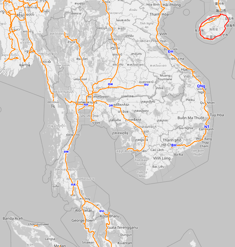 carte ferroviaire thailande