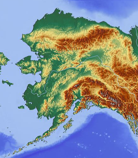 carte relief Alaska