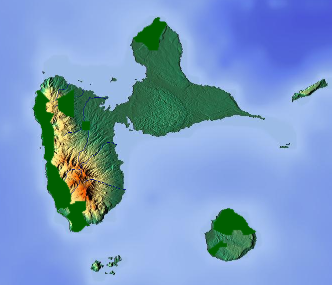 carte relief Guadeloupe