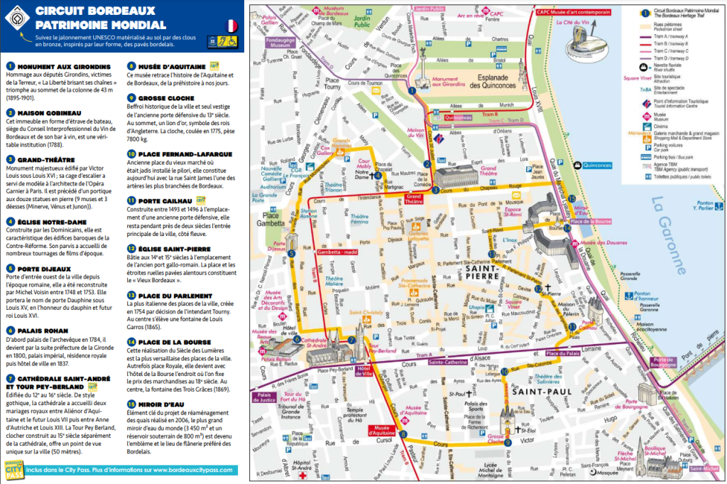 carte touristique Bordeaux