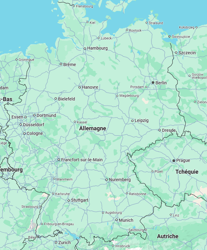 carte villes Allemagne