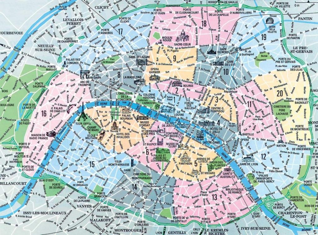 plan touristique de Paris