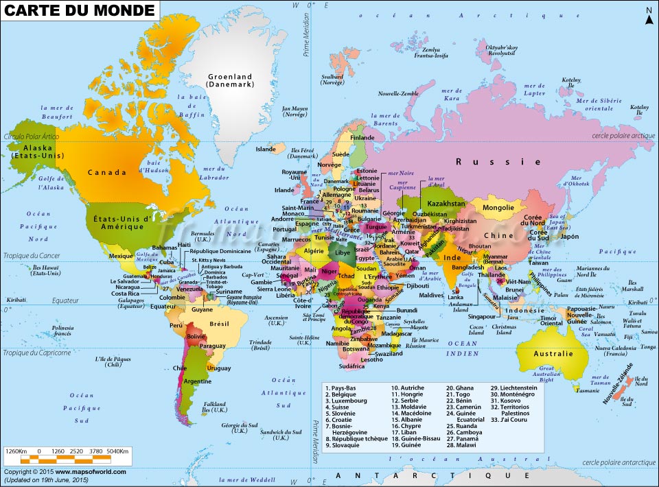 carte du monde