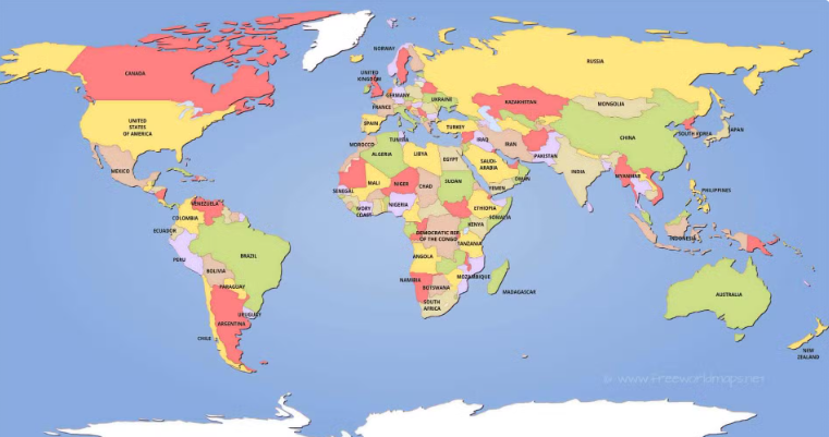 carte monde politique