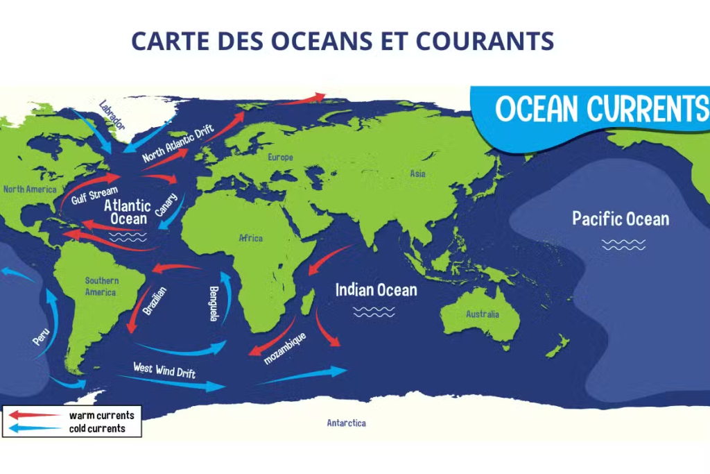 carte des océans