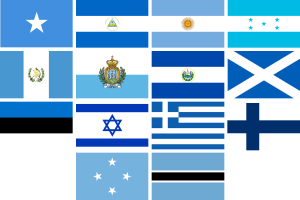 drapeaux blanc et bleu
