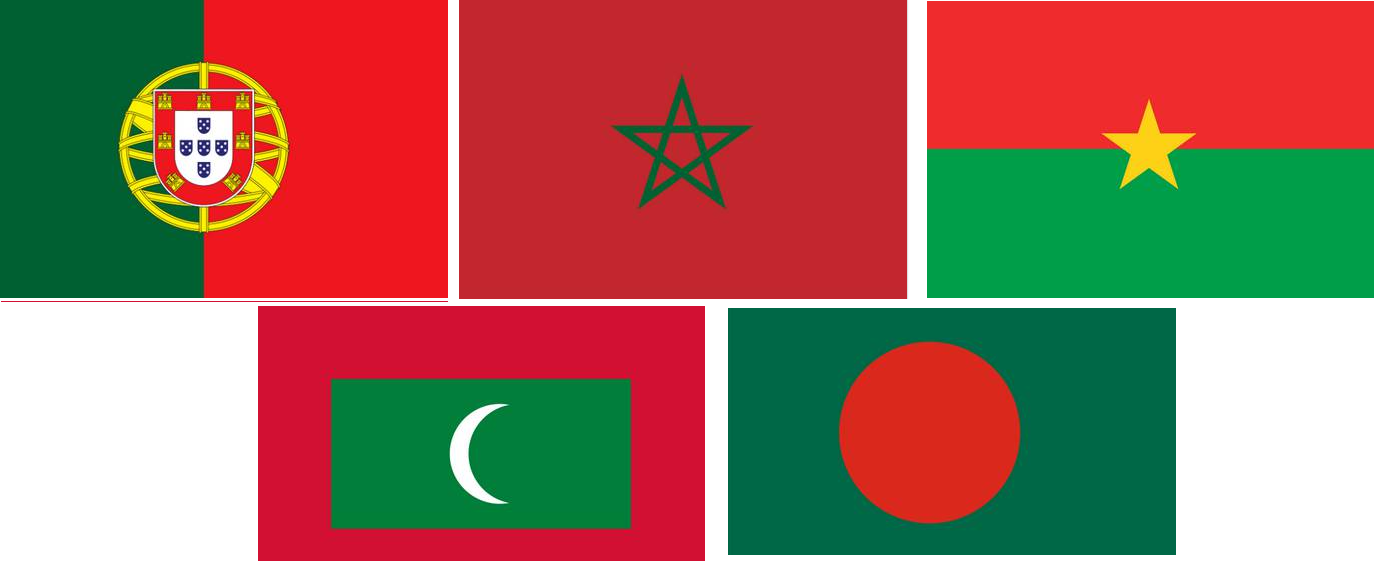 drapeau rouge vert