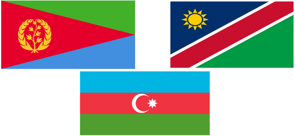 Drapeau vert, rouge, bleu