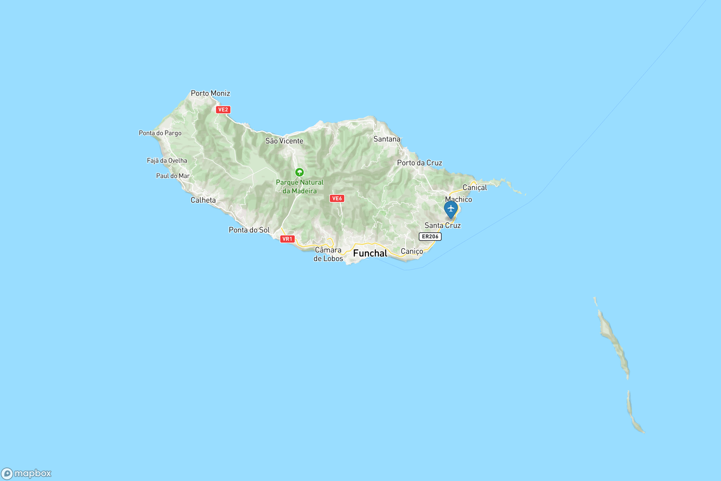 Carte des aéroports de Madère : Cristiano Ronaldo (FNC)