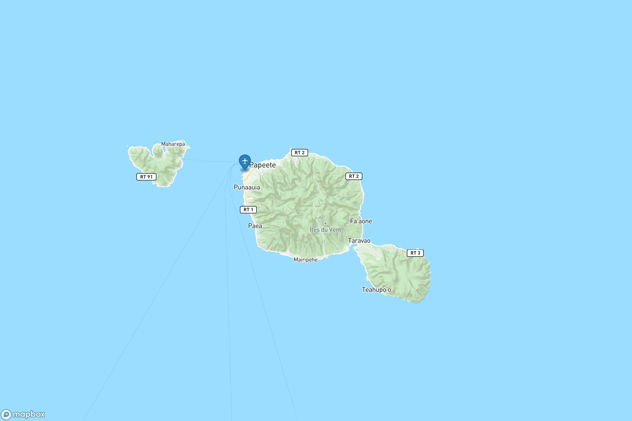 Carte des aéroports de Tahiti : Faa'a (PPT)