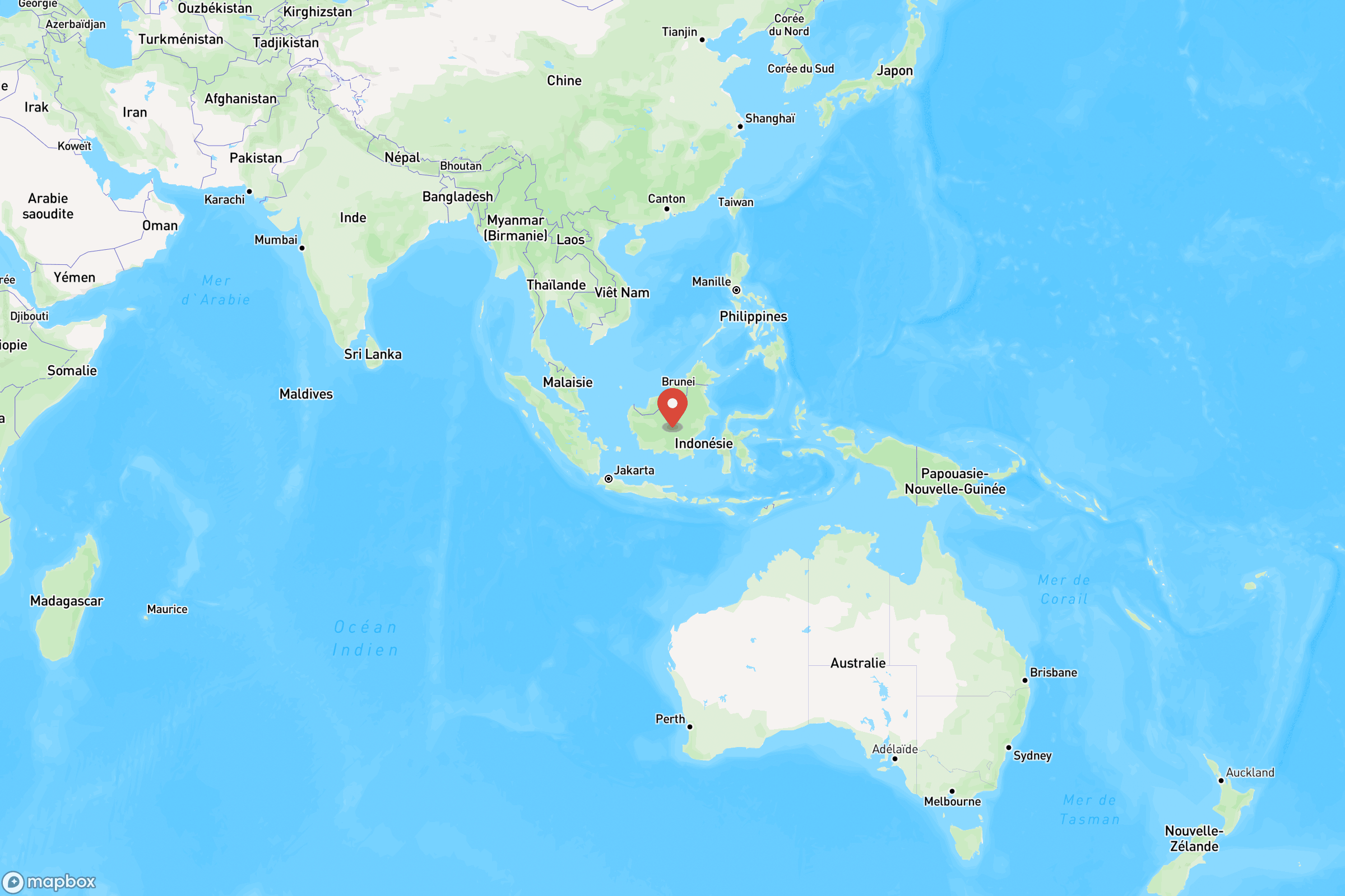 Carte de situation de l'Indonésie en Asie