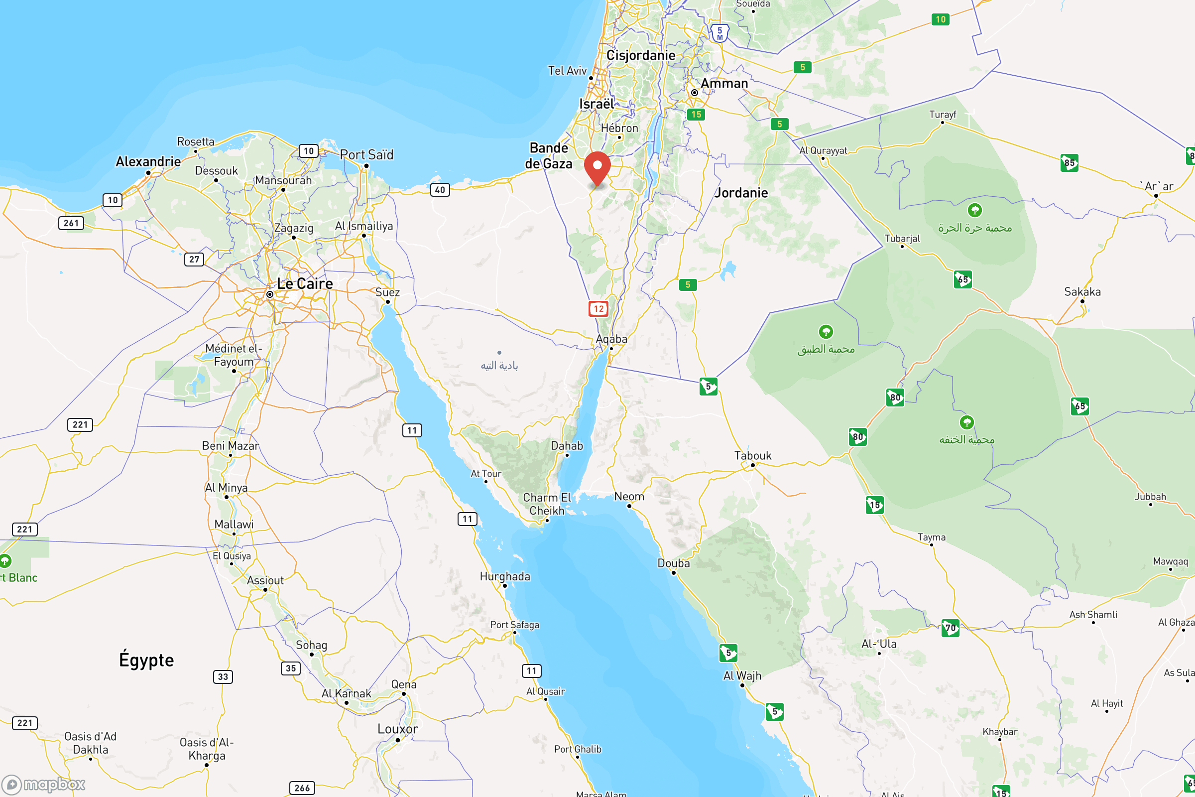 Carte de situation de d'Israël en Asie