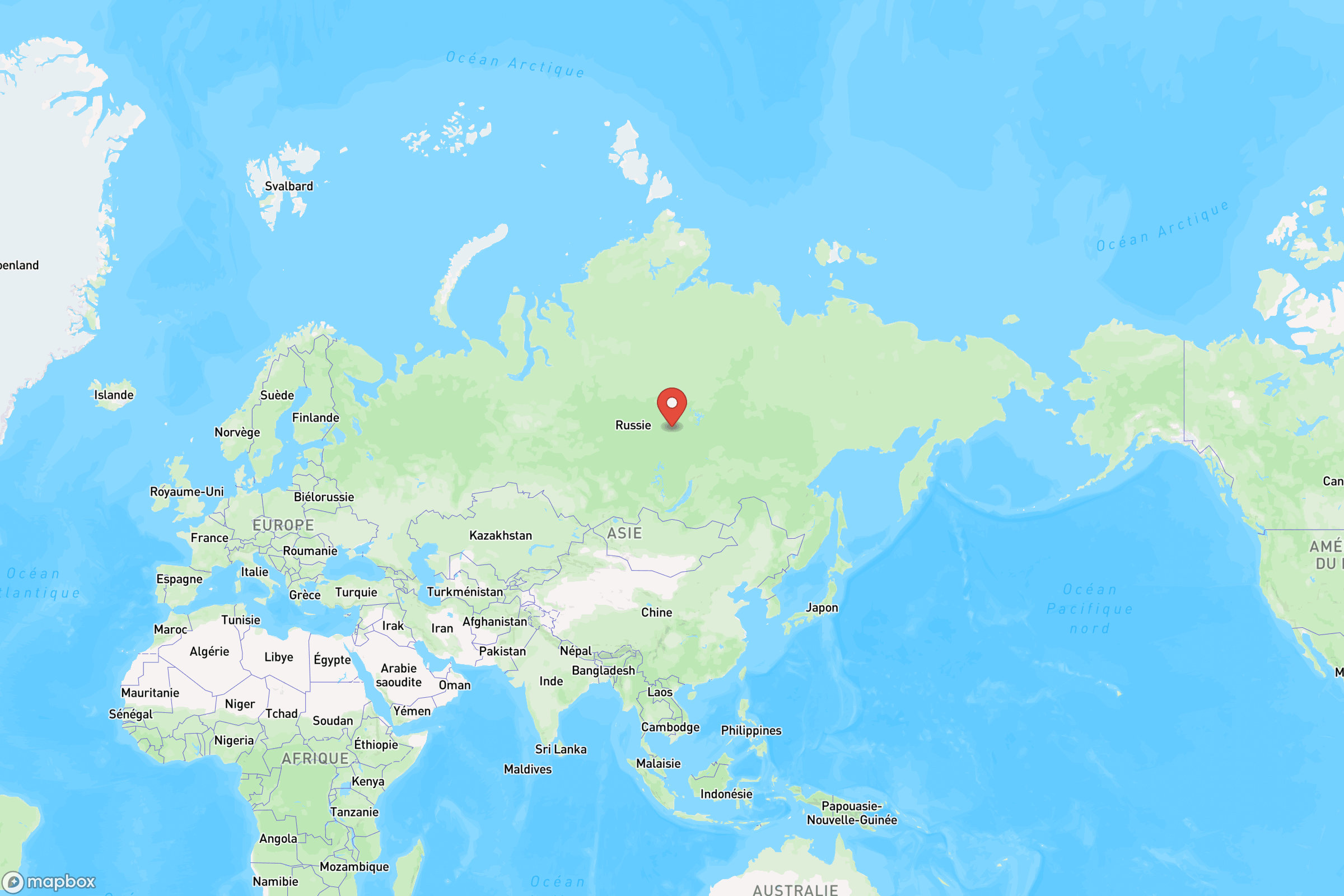 Carte de situation de la Russie en Europe/Asie