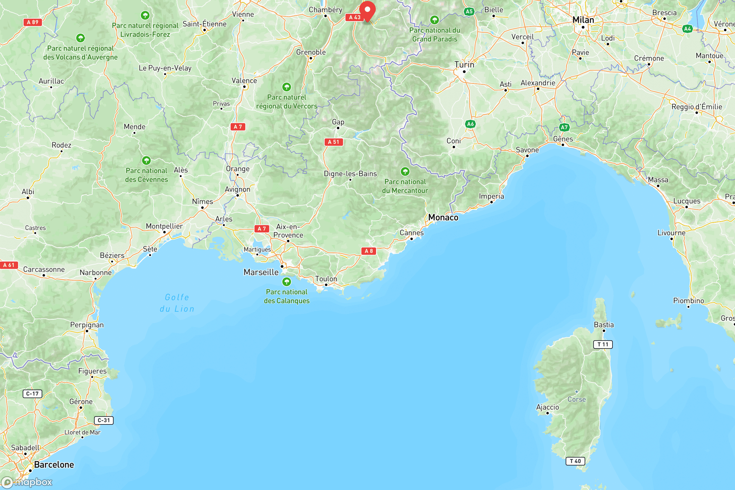 Carte de situation de la Savoie en Europe