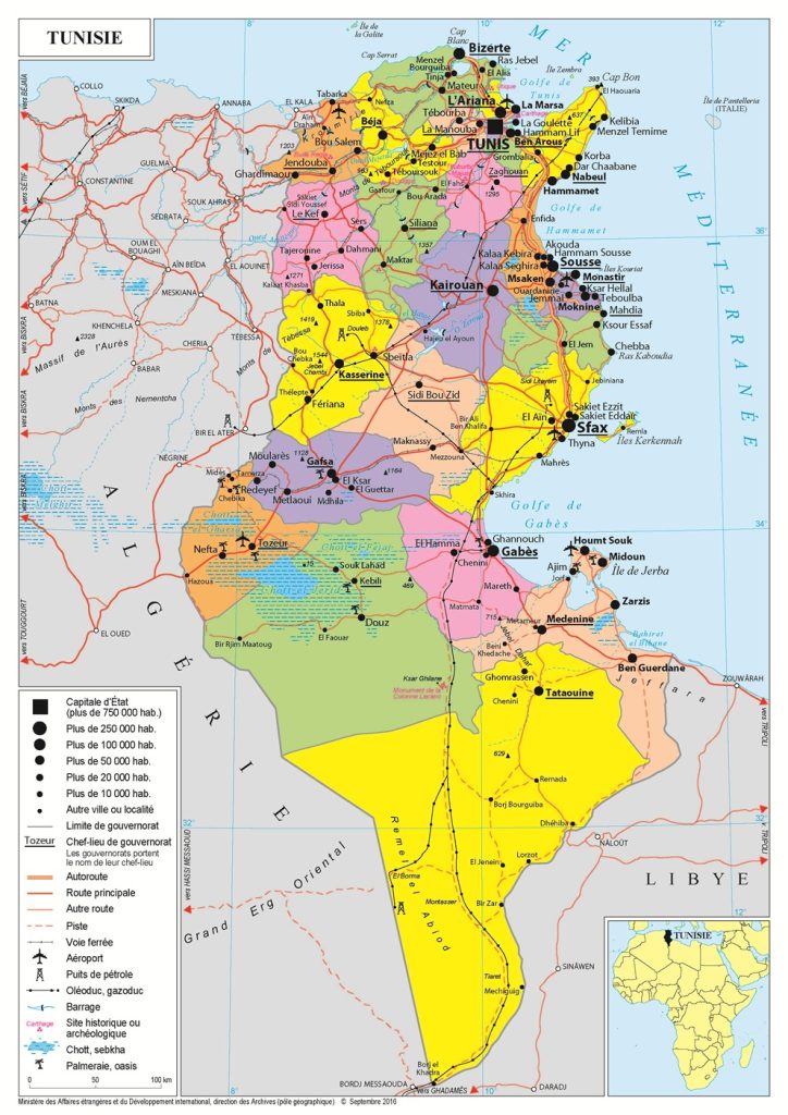carte tunisie